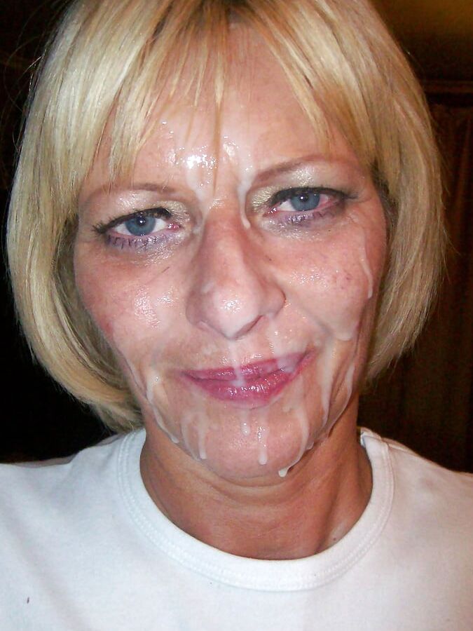 Mature wives love fresh cum on her face