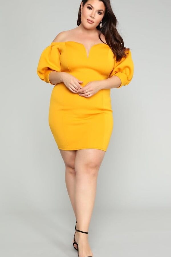 Plus Size Yellow Dress