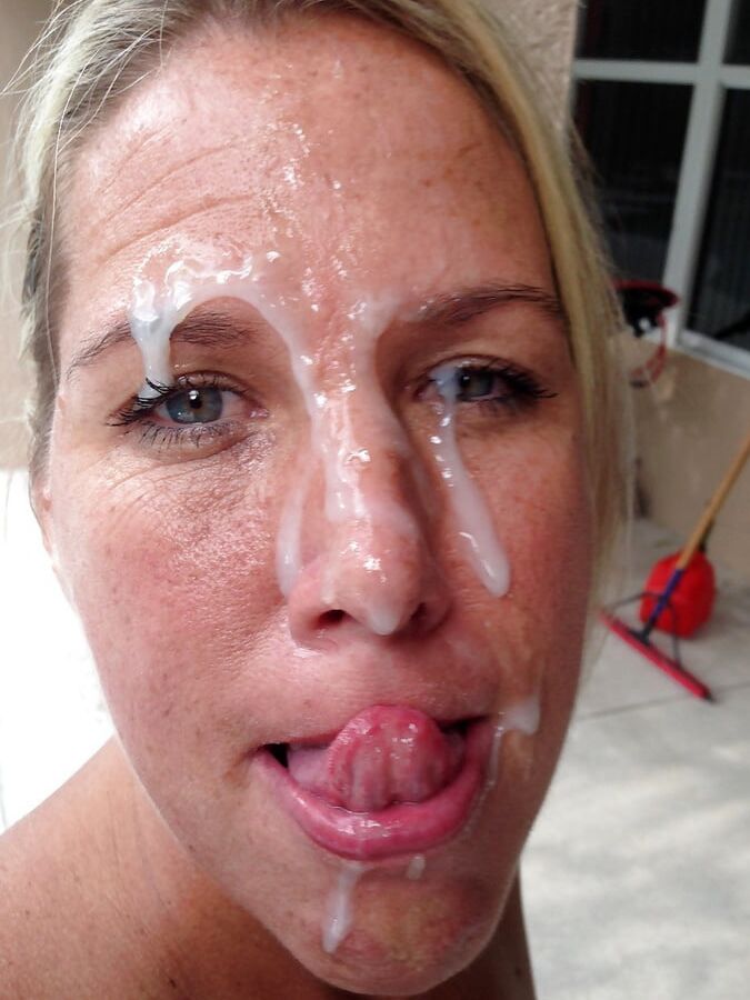 Mature wives love fresh cum on her face