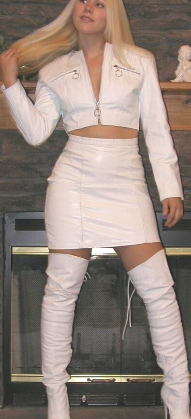 White Leather Skirt - by Redbull