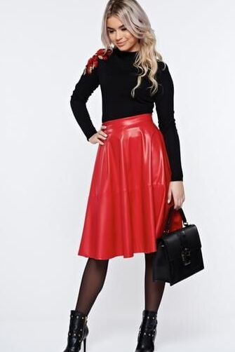 Red Leather Skirt - By Redbull