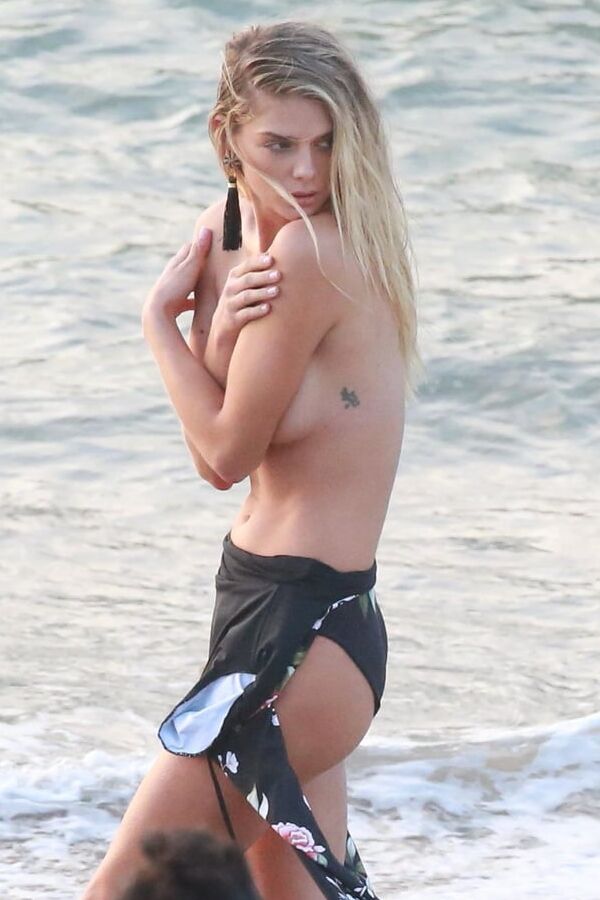 Danielle Knudson topless beach