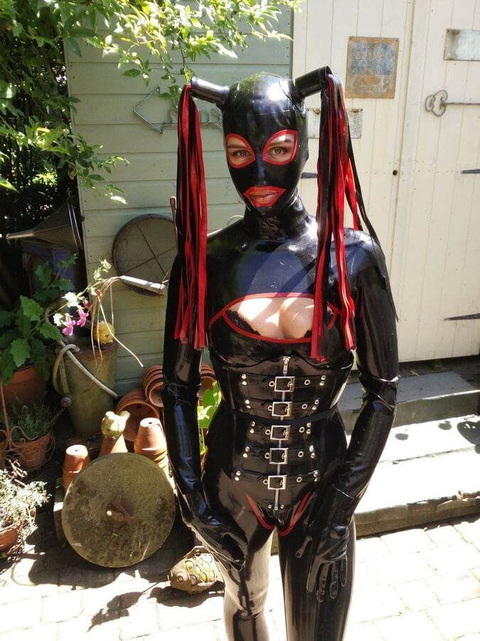 Girls in latex and mask