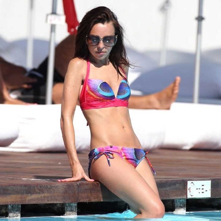 Louisa Lytton sexy in a multicoloured bikini