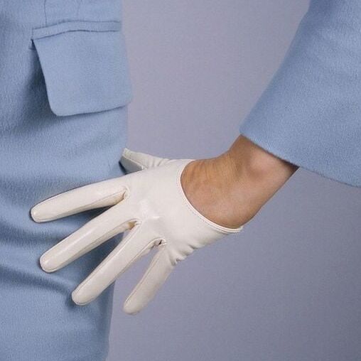 White Leather Gloves - by Redbull