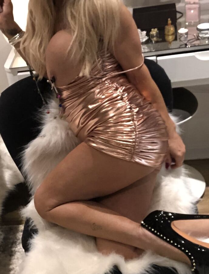 Secret Slut in a Gold Dress