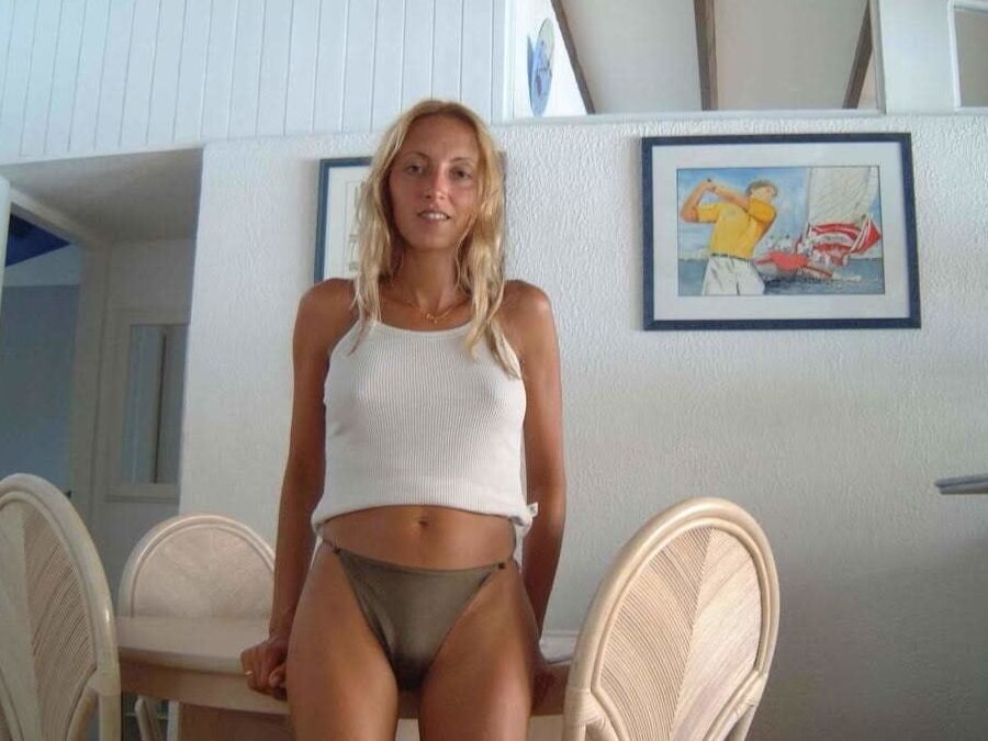 Sexy hot amateur slim blonde wife