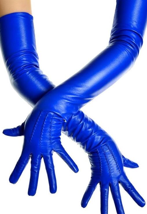 Blue Leather Gloves - by Redbull