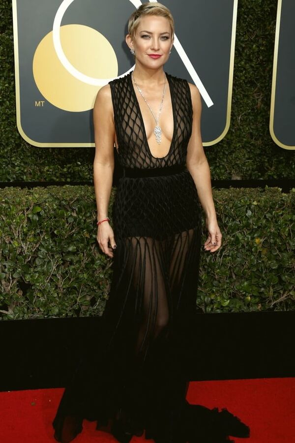 Kate Hudson seethrough Golden Globes jan