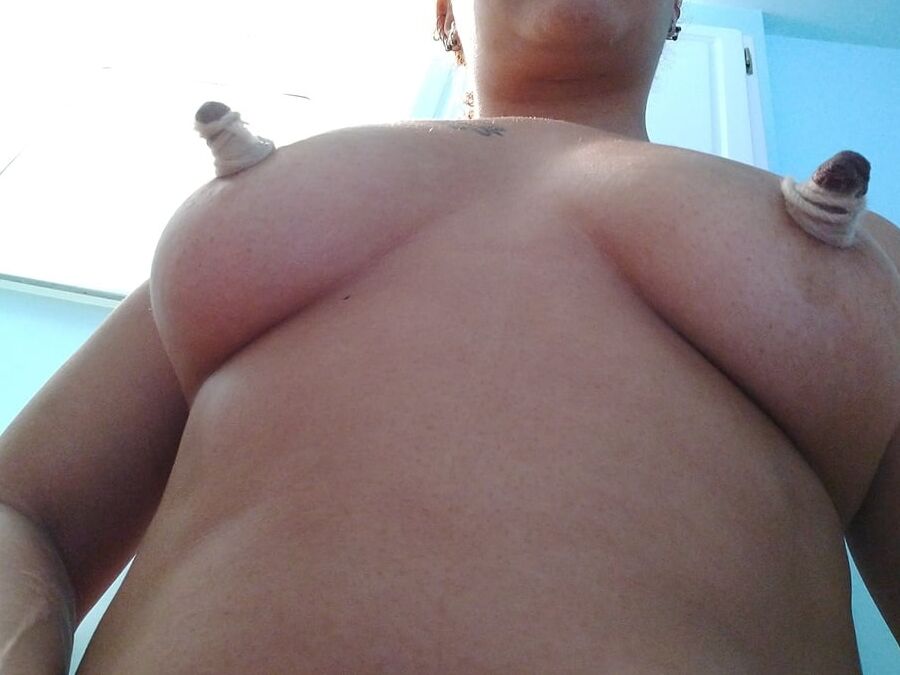 Big tied nipples in tank top