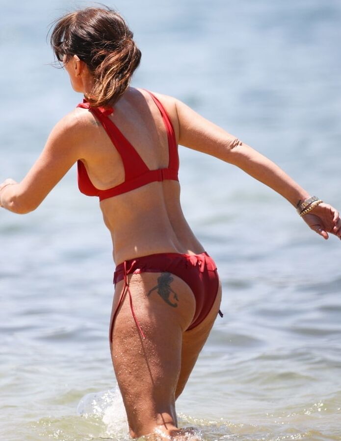 Davina McCall in red bikini