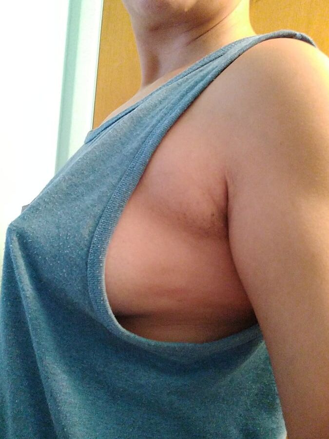Big tied nipples in tank top