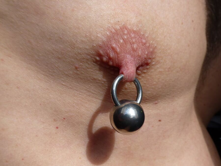 Nipple Piercing with Big Ball