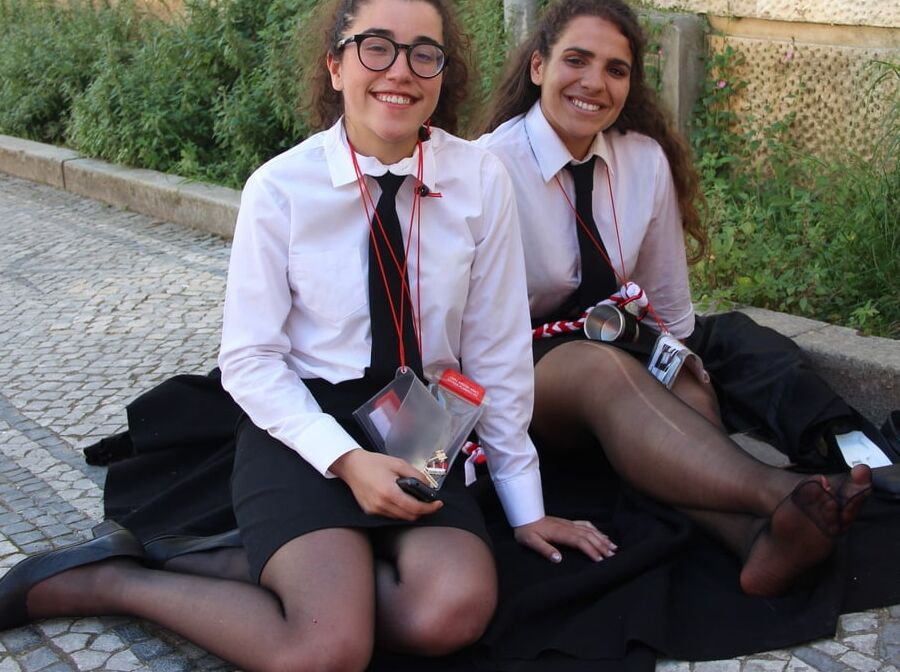 Students in Black Pantyhose
