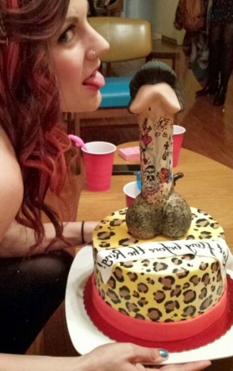 Cock eating sluts with Penis Cake from dick&;s bakery