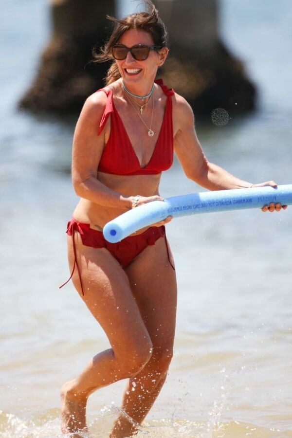 Davina McCall in red bikini