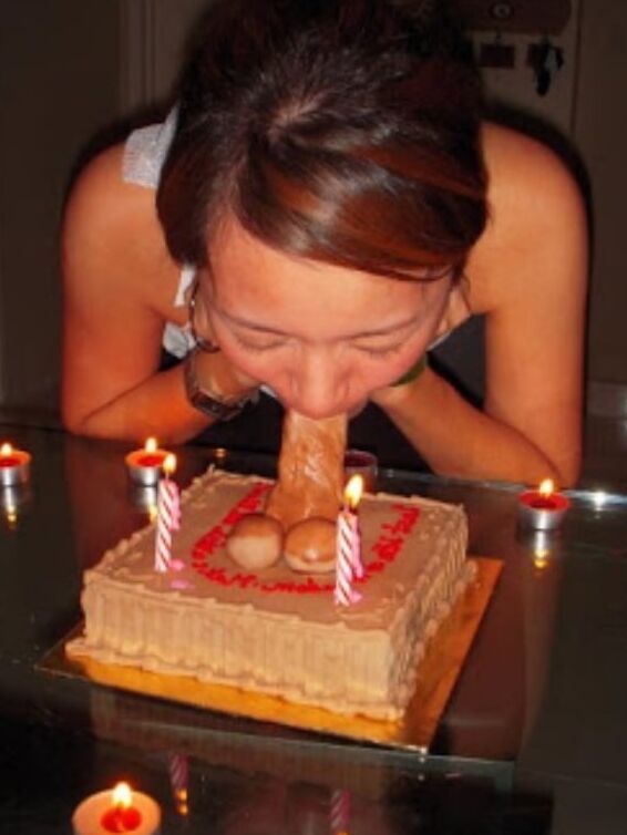 Cock eating sluts with Penis Cake from dick&;s bakery