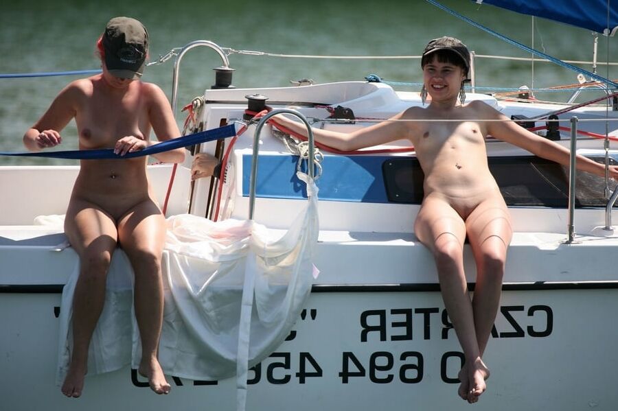 Hot Nude Amateurs Posing on Yacht