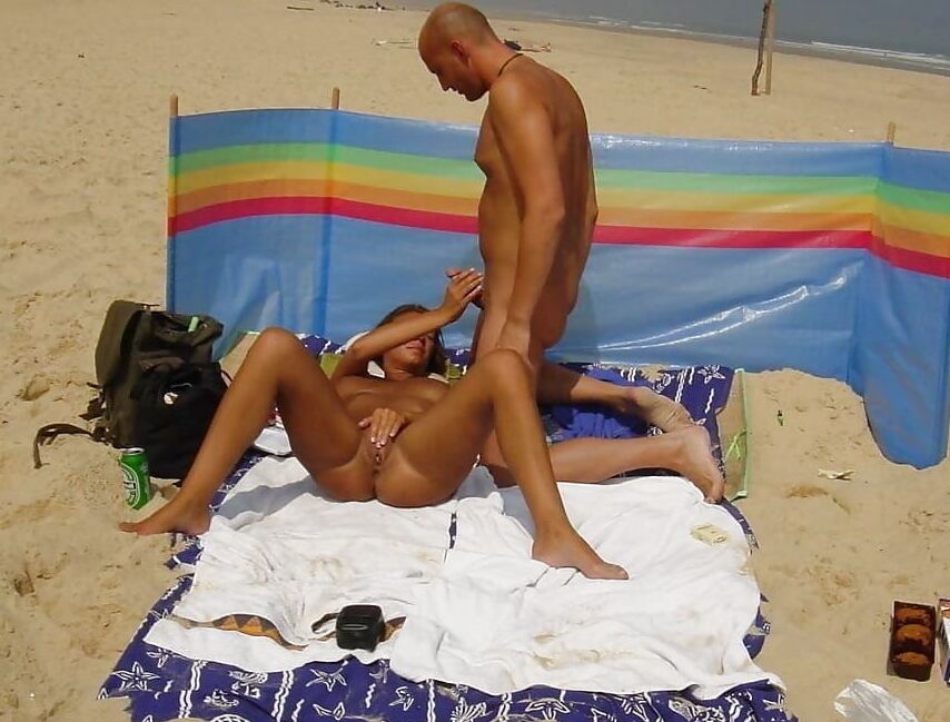 Naked couples on the beach Vintage