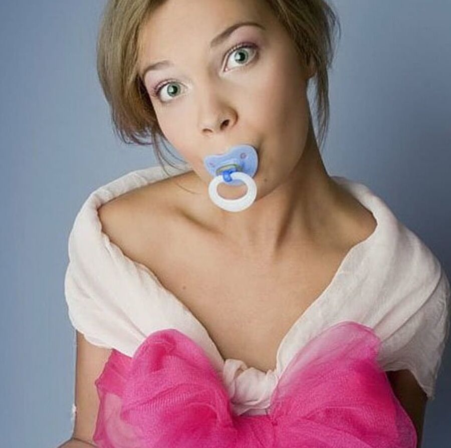 Sucking pacifier and some girls