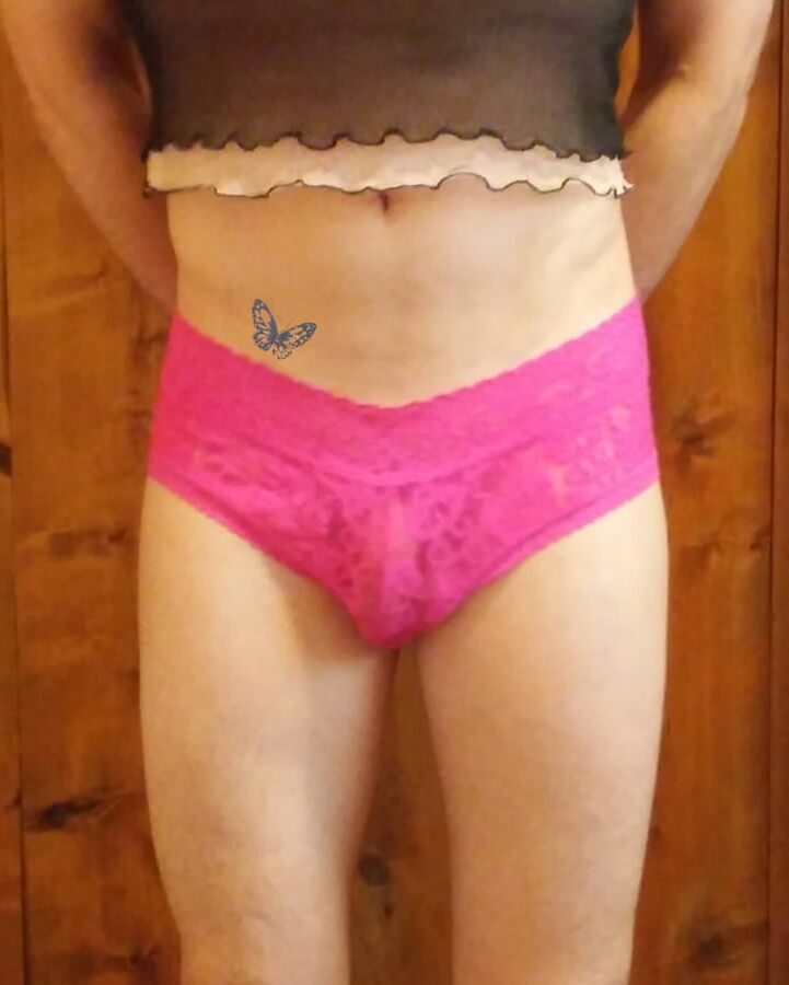 Crossdressing in my New Pink Panties