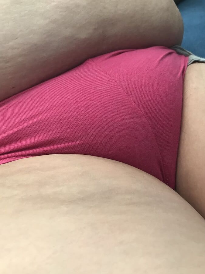 Big Belly Fat Ass BBW Pussy Mound in Pink Boy Short Panties