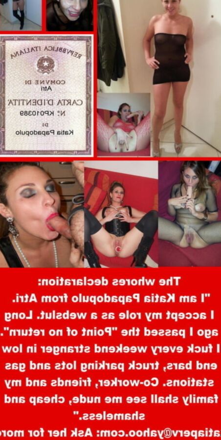 Slut whore Katia Papadopulo exposed dildoing