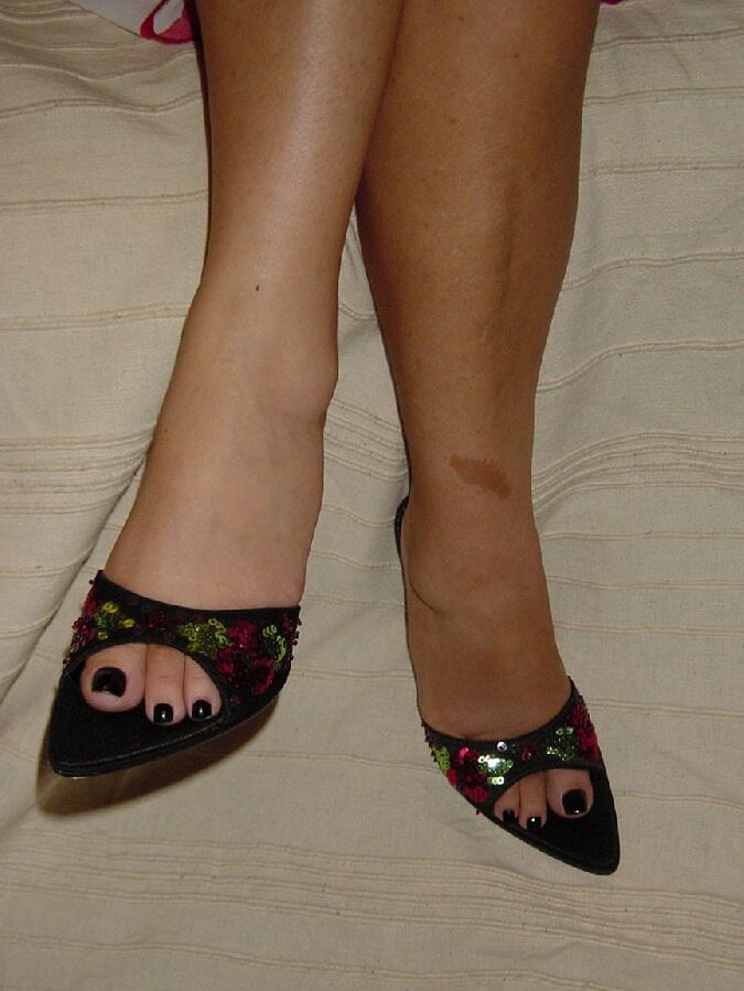 shy girl in heels