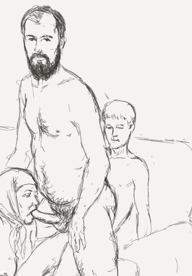 Moms and Sons erotic drawings