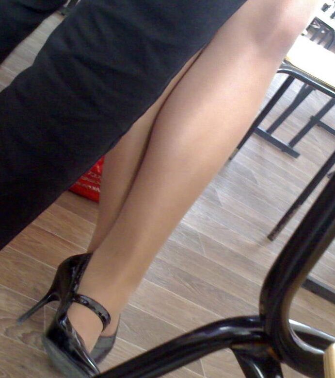 Legs and pantyhose of another one friebd