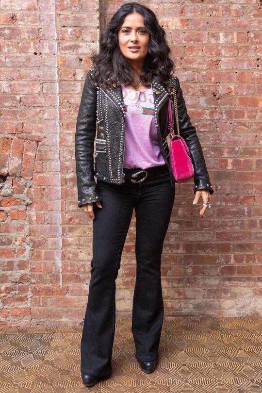 Female Celebrity Boots &amp; Leather - Salma Hayek