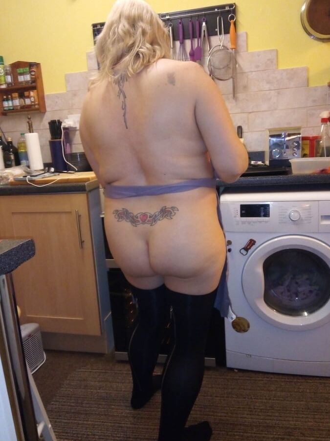 Sexy Sharon in the kitchen.