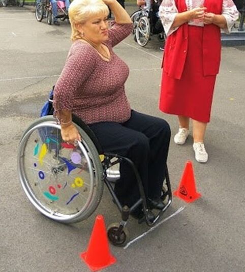 russian polio lady in her wheel chair