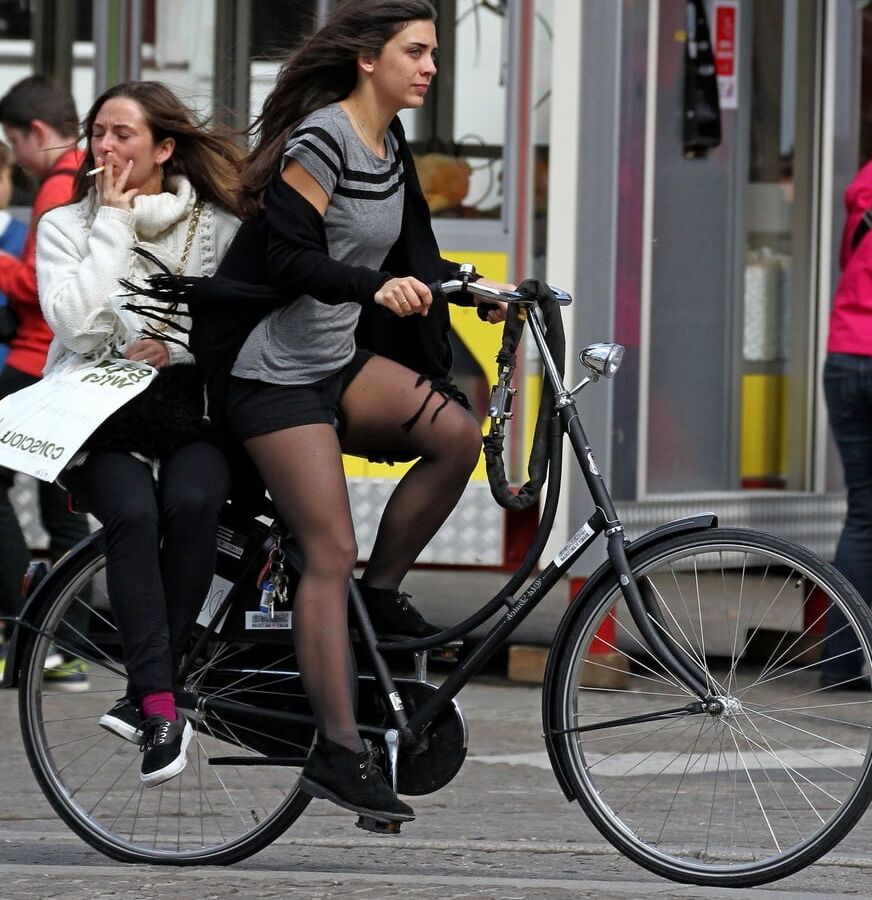 Street Pantyhose - Pantyhosed Cunts on Bikes