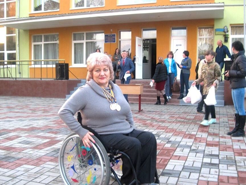 russian polio lady in her wheel chair