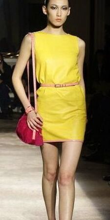 Yellow Leather Dress - by Redbull