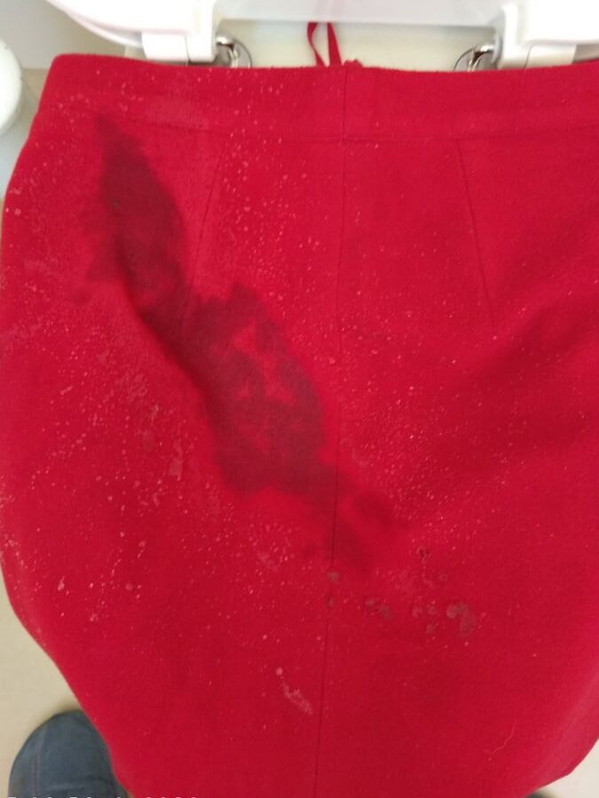 red skirt piss