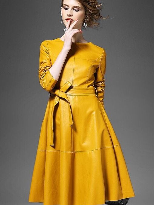 Yellow Leather Dress - by Redbull