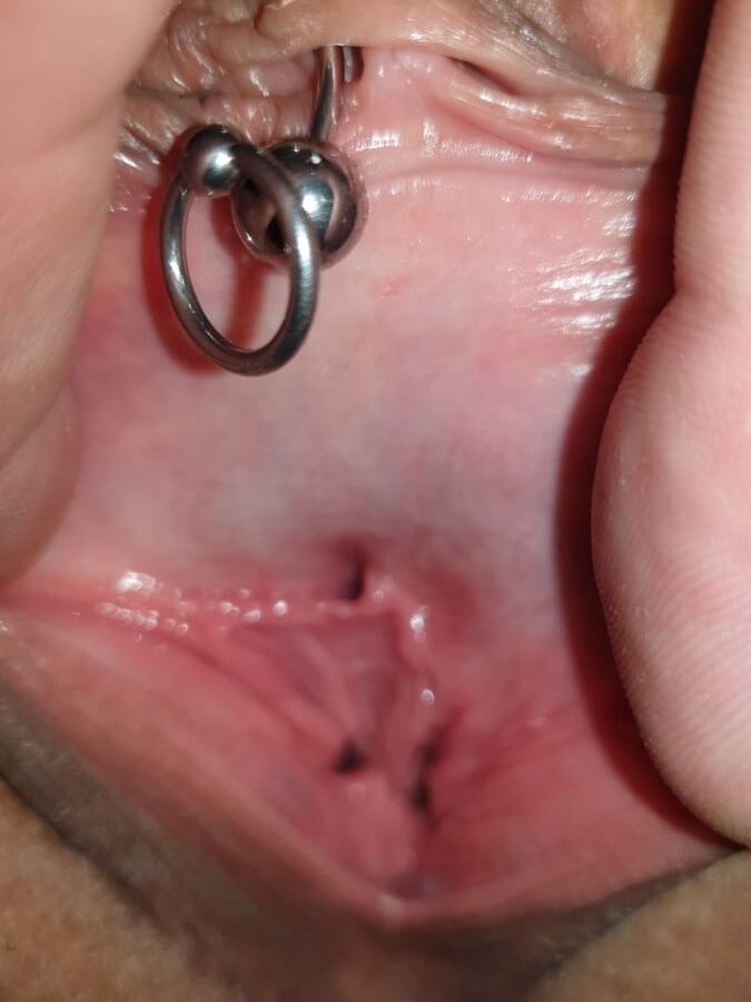 New Rings for my wet pierced Pussy Lips