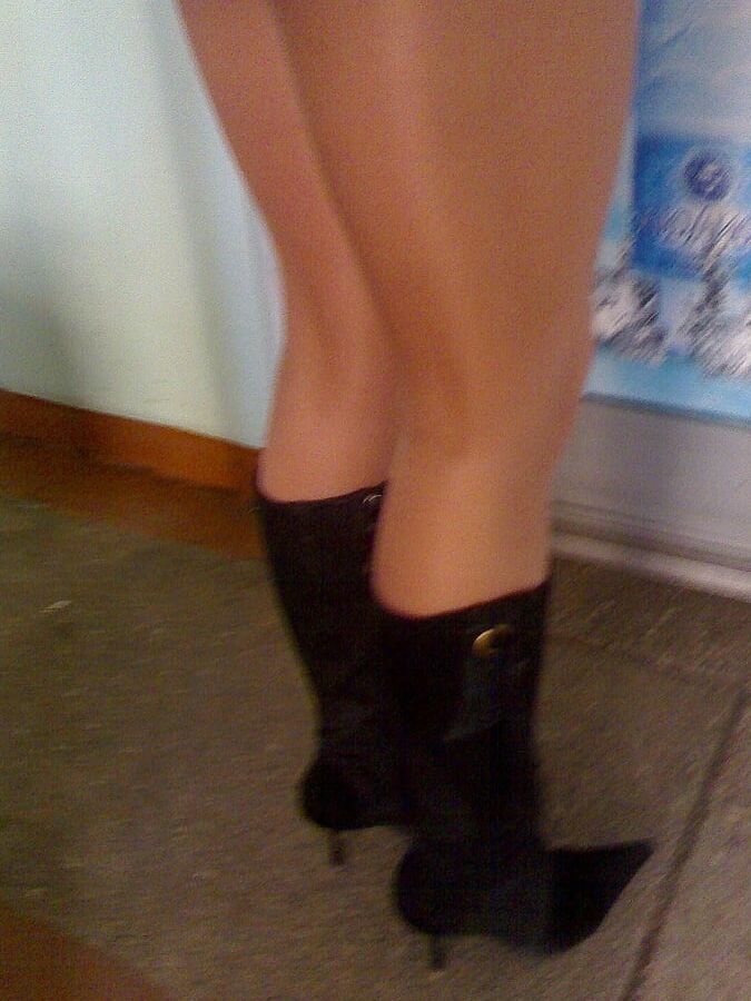 Legs, shoes and pantyhose of another one ex-GF