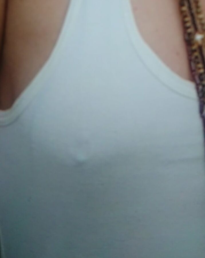 Frost nipple piercing through clothes