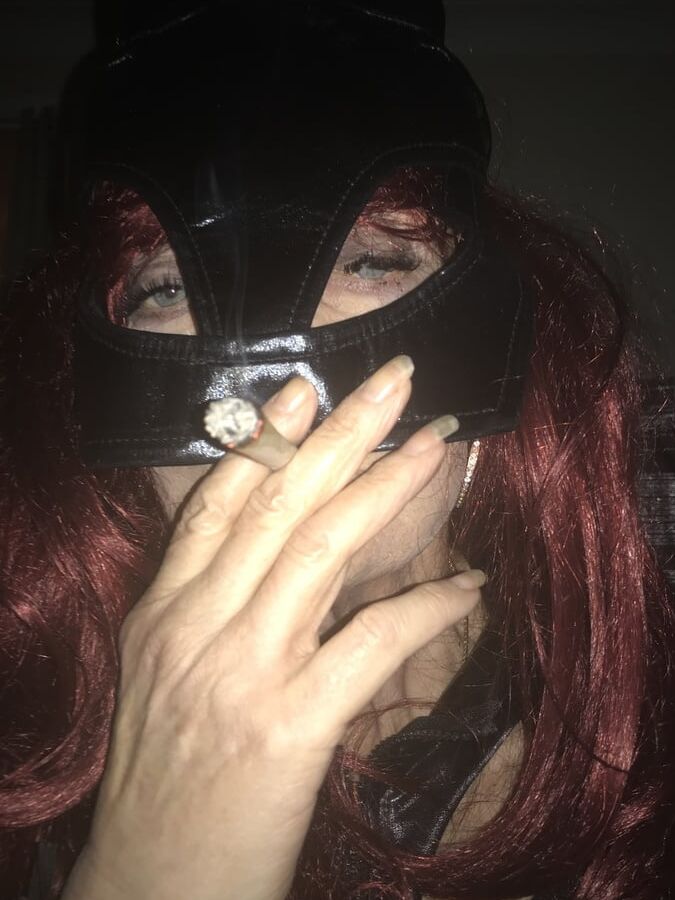 Smoking Mistress Blowjob Latex Mask