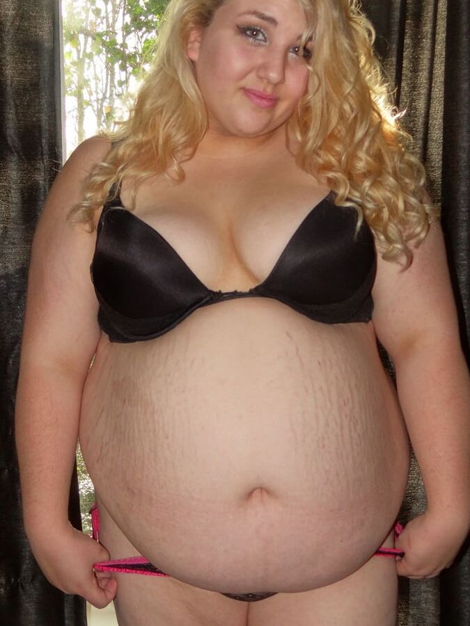 Sexy Fat Blonde with Big Belly