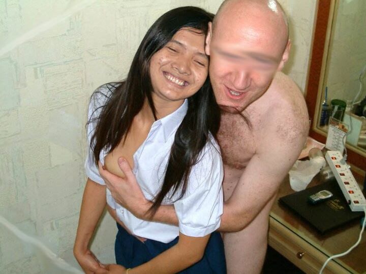 Two tourist white man do DP with young filipina hooker