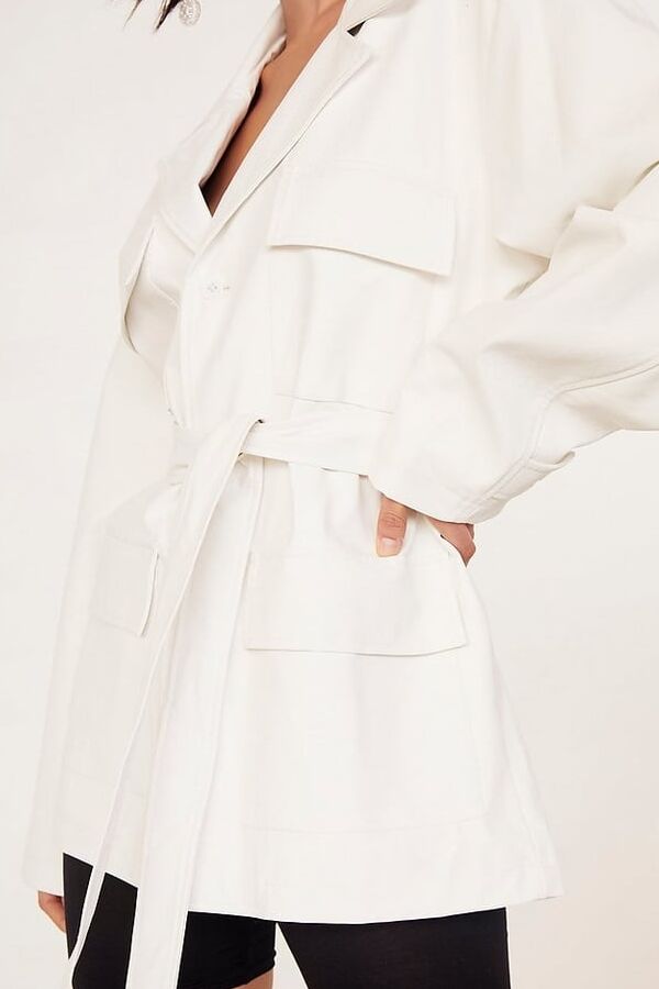 White Leather Coat - by Redbull