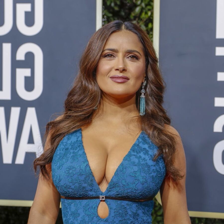 Salma Hayeks massive tits at Golden Globes