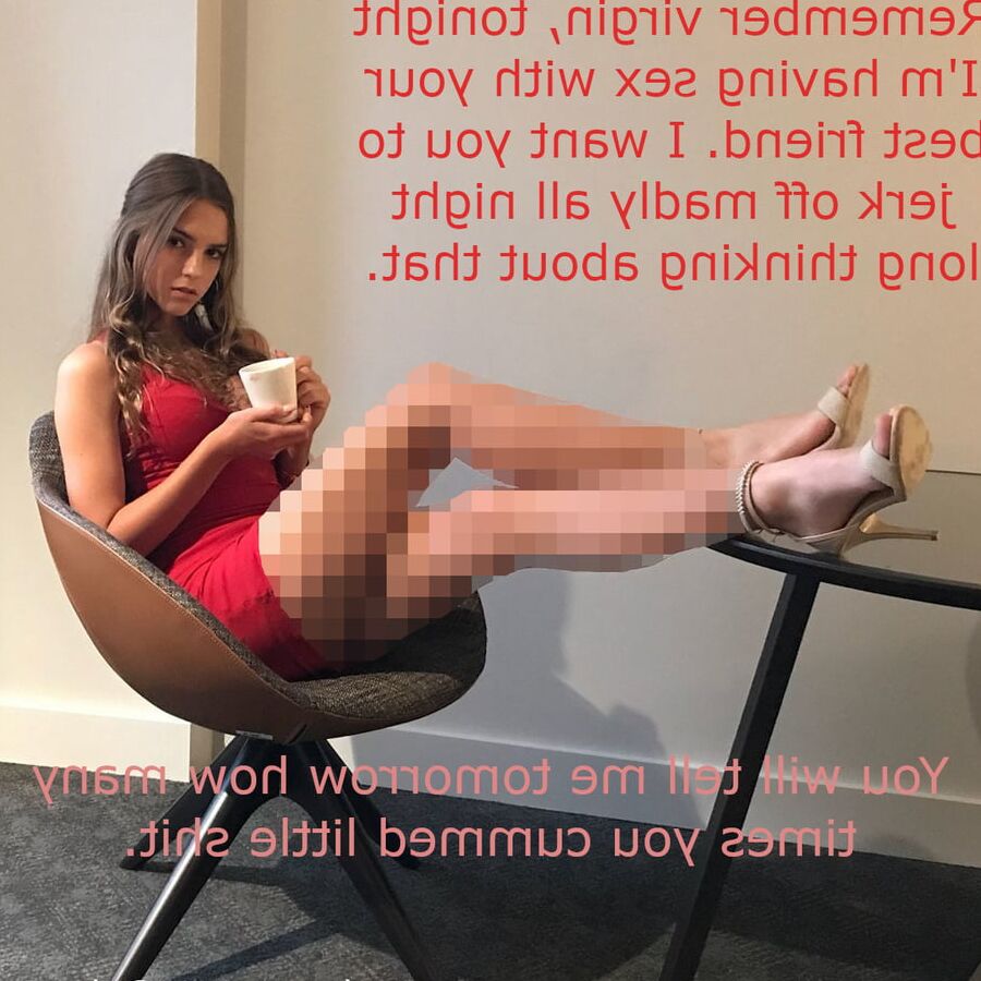 Censored captions for virgin pussy-free looser