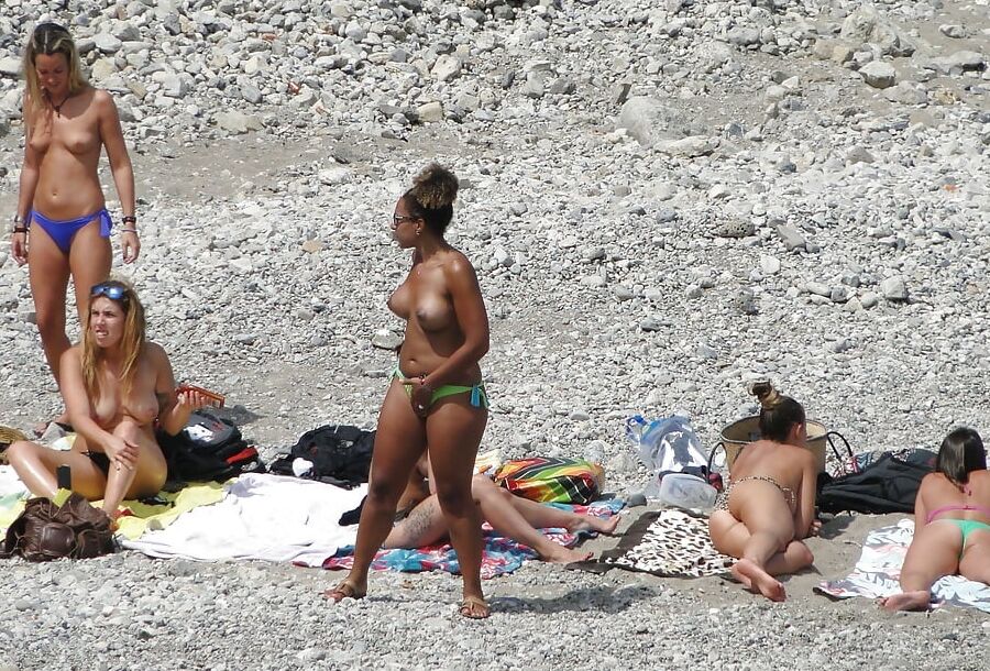 Girls Changing on the Beach for Topless Lovers