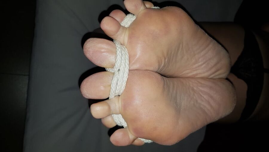 Foot bondage and anal fucking