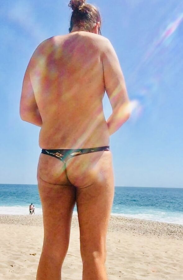 Thong at the beach
